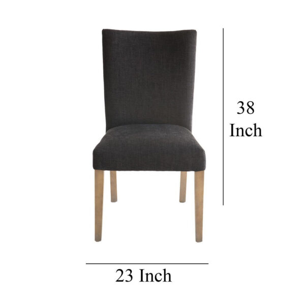 1502202669920f02a5a1b.jpeg Zeus Dining Side Chair Set of 2, Black Fabric, Gray Tapered Legs