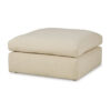 Elize Oversized Accent Ottoman, Beige Polyester, Soft Cushion, 42 Inch