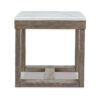 150220266992109444ea6.jpeg Aska Side End Table, Block Profile, Marble, 24 Inch Taupe Gray Wood