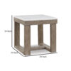 150220266992109a1bb0e.jpeg Aska Side End Table, Block Profile, Marble, 24 Inch Taupe Gray Wood
