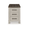 15022026699210a60eb8b.jpeg Barb Chairside End Table, 3 Drawers, 24 Inch Glazed Gray Acacia Wood