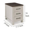 15022026699210ae842db.jpeg Barb Chairside End Table, 3 Drawers, 24 Inch Glazed Gray Acacia Wood