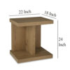 Anay Chairside Table with Dual USB Port, 22 Inch Brown Rustic Oak