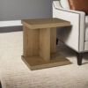 Anay Chairside Table with Dual USB Port, 22 Inch Brown Rustic Oak