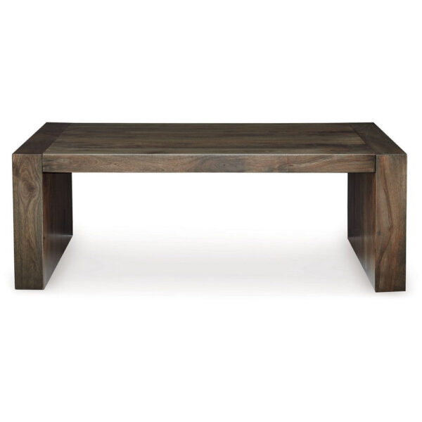 Dreg Cocktail Coffee Table with Diamond Cut Design, Brown Panel Legs