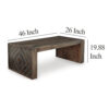 Dreg Cocktail Coffee Table with Diamond Cut Design, Brown Panel Legs