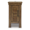 Chip Chairside End Table, Cabinet, 2 USB Ports, 17 Inch Brown Wood