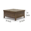 Chip Lift Top Coffee Table, Hidden Storage, 36 Inch Brown Acacia Wood