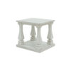 Dyne Side End Table, Plank Top, Baluster Legs, 27 Inch White Hardwood