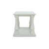 Dyne Side End Table, Plank Top, Baluster Legs, 27 Inch White Hardwood