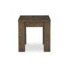 Wain Side End Table, Wireless Charging, Rectangular 24 Inch Brown Wood