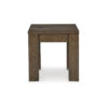 Wain Side End Table, Wireless Charging, Rectangular 24 Inch Brown Wood