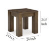Wain Side End Table, Wireless Charging, Rectangular 24 Inch Brown Wood
