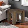 Wain Side End Table, Wireless Charging, Rectangular 24 Inch Brown Wood