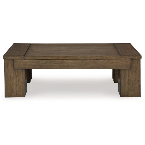 150220266992119bed554.jpeg Wain Lift Top Cocktail Coffee Table, 54 Inch Rustic Brown Solid Wood