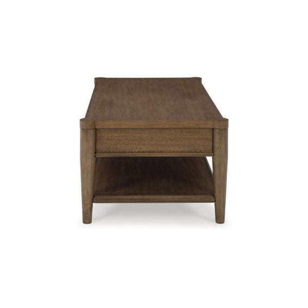 15022026699211b360ca3.jpeg Howie Cocktail Coffee Table, 2 Drawers, 50 Inch Rustic Brown Wood