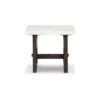 15022026699211e8ae826.jpeg Haus Side End Table, Marble Top, Panel Legs, 26 Inch Brown Solid Wood