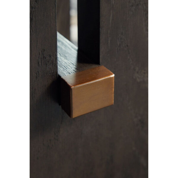 15022026699211ee85b4b.jpeg Haus Side End Table, Marble Top, Panel Legs, 26 Inch Brown Solid Wood