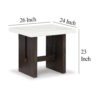 15022026699211f10b50f.jpeg Haus Side End Table, Marble Top, Panel Legs, 26 Inch Brown Solid Wood