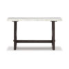15022026699211fc97daf.jpeg Haus Sofa Console Table, Marble Top, Panel legs, 52 Inch Brown Wood