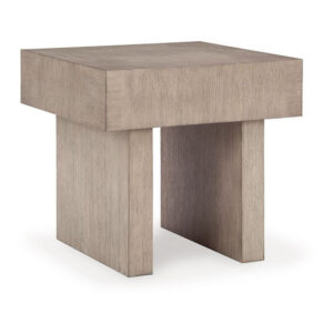 Laina Side End Table, Light Grayish Brown Hardwood, Square 26 Inch