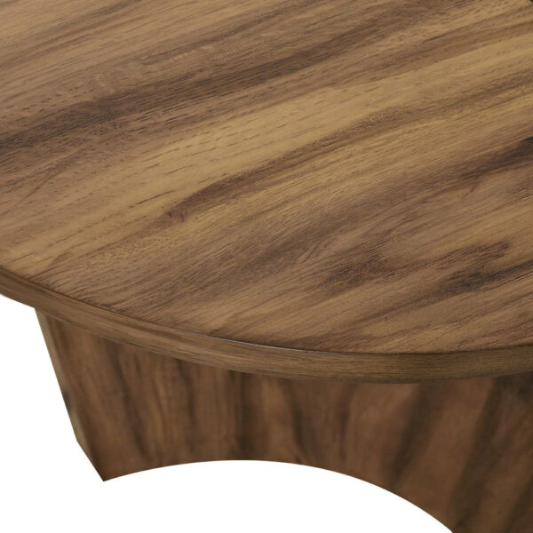 150220266992125973b00.jpeg Anny Sofa Console Table, Curved Plinth Base, 52 Inch Brown Oak Wood