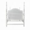Auri Twin 4 Poster Princess Bed, Classic Arched Headboard, White Wood