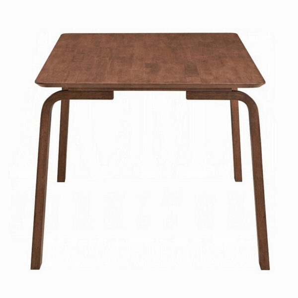 Kinni Dining Table, Walnut Brown Wood, Bent Legs, Rectangular 63 Inch