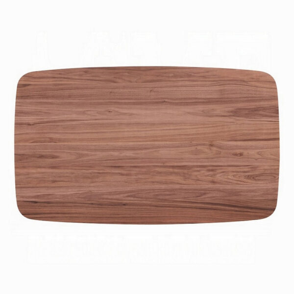 Kinni Dining Table, Walnut Brown Wood, Bent Legs, Rectangular 59 Inch