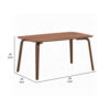 Kinni Dining Table, Walnut Brown Wood, Bent Legs, Rectangular 59 Inch
