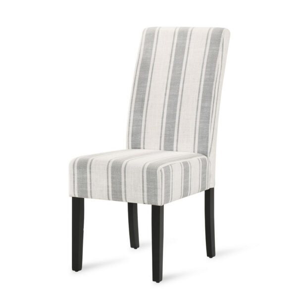 15022026699212cf1e8cb.jpeg Dinner Chair Set of 2, Retro Style Armless Design, White Gray Stripes