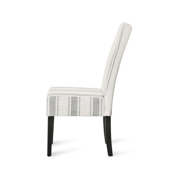 15022026699212d4c166c.jpeg Dinner Chair Set of 2, Retro Style Armless Design, White Gray Stripes