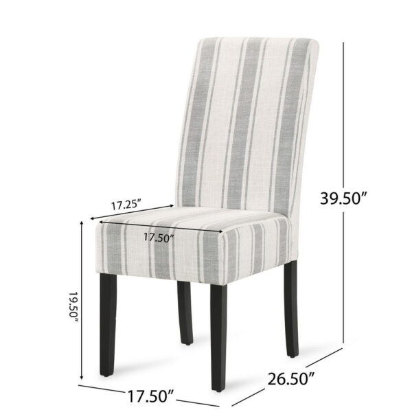 15022026699212d85be5b.jpeg Dinner Chair Set of 2, Retro Style Armless Design, White Gray Stripes