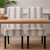 15022026699212db8ffae.jpeg Dinner Chair Set of 2, Retro Style Armless Design, White Gray Stripes