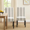 15022026699212de85676.jpeg Dinner Chair Set of 2, Retro Style Armless Design, White Gray Stripes