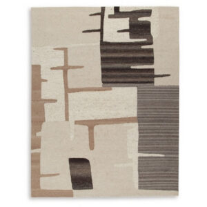 Keny 8 x 10 Large Area Rug, Beige Global Inspired Abstract Pattern