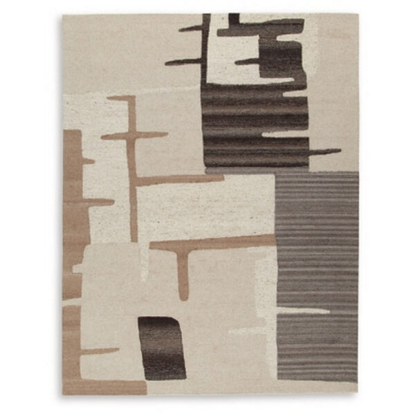 15022026699212fe669d1.jpeg Keny 8 x 10 Large Area Rug, Beige Global Inspired Abstract Pattern