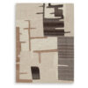 Keny 5 x 7 Medium Area Rug, Beige Global Inspired Abstract Pattern