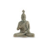 Indoor Sculpture of Meditating Buddha, 24 Inch, Washed Gray Finish