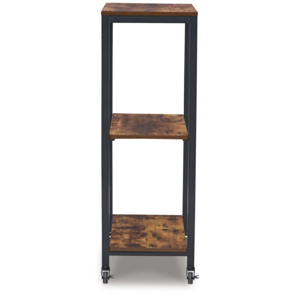 Serving Bar Cart, 2 Storage Shelves, 24 Inch Black Metal