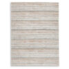 Neyo 8 x 10 Large Area Rug, Machine Woven White Brown Striped Pattern