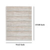 Neyo 8 x 10 Large Area Rug, Machine Woven White Brown Striped Pattern