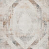 Nery 5 x 7 Medium Area Rug, White Brown Classic Medallion Pattern