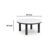 Dae 3pc Coffee and End Table Set, Round White Faux Marble, Black
