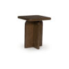 Medy 2pc Coffee and End Table Set, Wide Geometric Base, Textured Brown