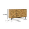 Sideboard Cabinet Console, Diamond Pattern 3 Doors, Brown 58 Inch