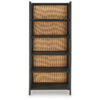 Bookcase, 70 Inch, 5 Wood Storage Shelves, Black and Brown Solid Wood