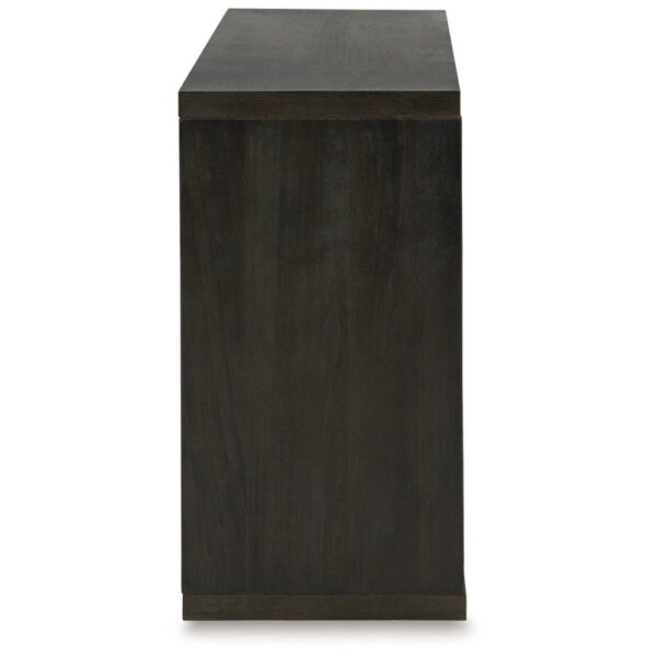 15022026699214ca23bfa.jpeg Console Sofa Table, Solid Wood C Shape w Shelf, Black Brown 58 Inch