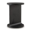 Accent Table, I Shaped Mango Wood Body, Sandblasted Black 16 Inch