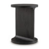 Accent Table, I Shaped Mango Wood Body, Sandblasted Black 16 Inch